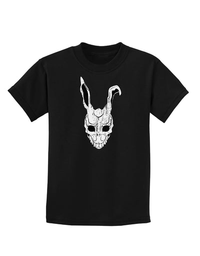 Scary Bunny Face White Distressed Childrens Dark T-Shirt-Childrens T-Shirt-TooLoud-Black-X-Small-Davson Sales