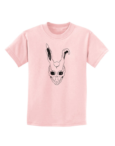 Scary Bunny Face White Distressed Childrens T-Shirt-Childrens T-Shirt-TooLoud-PalePink-X-Small-Davson Sales