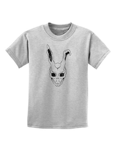 Scary Bunny Face White Distressed Childrens T-Shirt-Childrens T-Shirt-TooLoud-AshGray-X-Small-Davson Sales