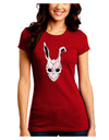 Scary Bunny Face White Distressed Juniors Crew Dark T-Shirt-T-Shirts Juniors Tops-TooLoud-Red-Juniors Fitted Small-Davson Sales