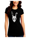 Scary Bunny Face White Distressed Juniors Crew Dark T-Shirt-T-Shirts Juniors Tops-TooLoud-Black-Juniors Fitted Small-Davson Sales