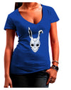 Scary Bunny Face White Distressed Juniors V-Neck Dark T-Shirt-Womens V-Neck T-Shirts-TooLoud-Royal-Blue-Juniors Fitted Small-Davson Sales