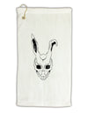 Scary Bunny Face White Distressed Micro Terry Gromet Golf Towel 11&#x22;x19-Golf Towel-TooLoud-White-Davson Sales