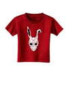 Scary Bunny Face White Distressed Toddler T-Shirt Dark-Toddler T-Shirt-TooLoud-Red-2T-Davson Sales