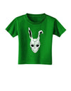 Scary Bunny Face White Distressed Toddler T-Shirt Dark-Toddler T-Shirt-TooLoud-Clover-Green-2T-Davson Sales