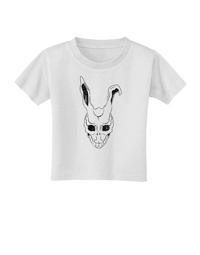 Scary Bunny Face White Distressed Toddler T-Shirt-Toddler T-Shirt-TooLoud-White-2T-Davson Sales