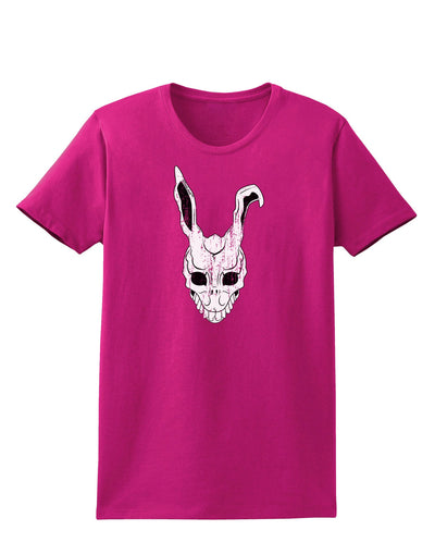 Scary Bunny Face White Distressed Womens Dark T-Shirt-TooLoud-Hot-Pink-Small-Davson Sales