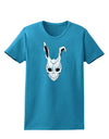 Scary Bunny Face White Distressed Womens Dark T-Shirt-TooLoud-Turquoise-X-Small-Davson Sales