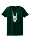 Scary Bunny Face White Distressed Womens Dark T-Shirt-TooLoud-Forest-Green-Small-Davson Sales