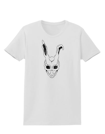 Scary Bunny Face White Distressed Womens T-Shirt-Womens T-Shirt-TooLoud-White-X-Small-Davson Sales