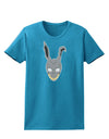 Scary Bunny Face Womens Dark T-Shirt-TooLoud-Turquoise-X-Small-Davson Sales