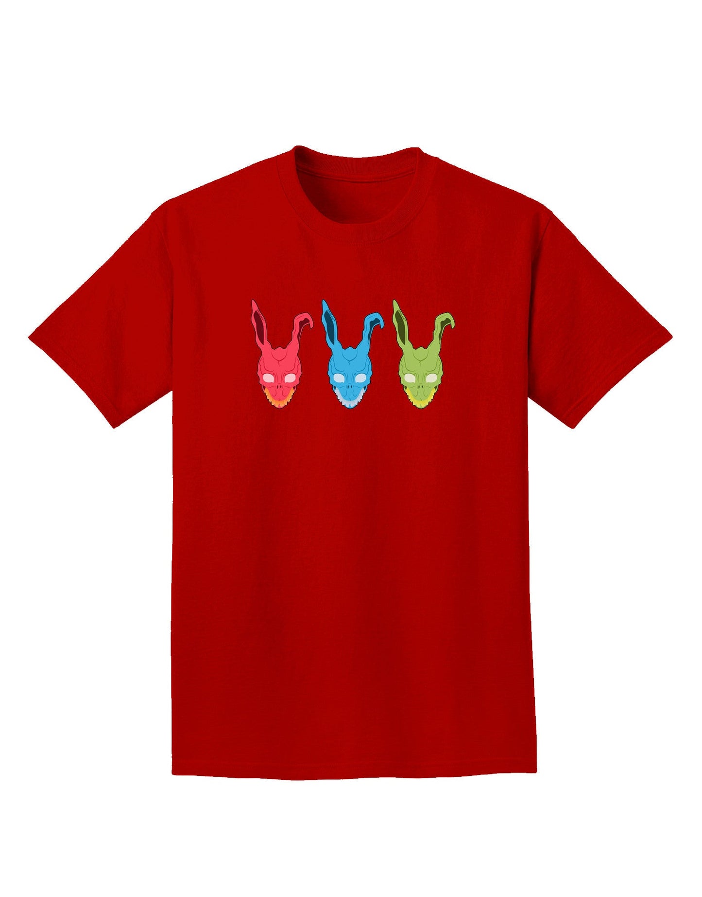 Scary Bunny Tri-color Adult Dark T-Shirt-Mens T-Shirt-TooLoud-Red-Small-Davson Sales