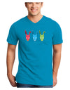 Scary Bunny Tri-color Adult Dark V-Neck T-Shirt-TooLoud-Turquoise-Small-Davson Sales