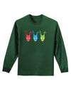 Scary Bunny Tri-color Adult Long Sleeve Dark T-Shirt-TooLoud-Dark-Green-Small-Davson Sales