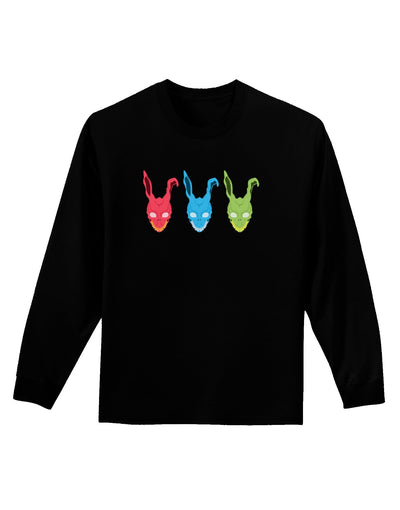 Scary Bunny Tri-color Adult Long Sleeve Dark T-Shirt-TooLoud-Black-Small-Davson Sales