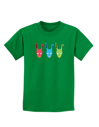 Scary Bunny Tri-color Childrens Dark T-Shirt-Childrens T-Shirt-TooLoud-Kelly-Green-X-Small-Davson Sales