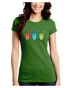 Scary Bunny Tri-color Juniors Crew Dark T-Shirt-T-Shirts Juniors Tops-TooLoud-Kiwi-Green-Juniors Fitted Small-Davson Sales