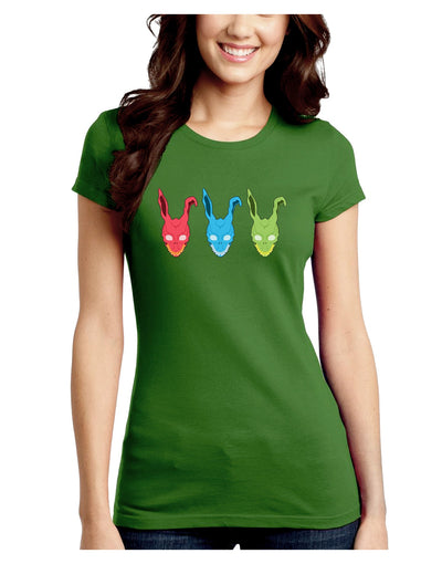 Scary Bunny Tri-color Juniors Crew Dark T-Shirt-T-Shirts Juniors Tops-TooLoud-Kiwi-Green-Juniors Fitted Small-Davson Sales