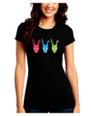 Scary Bunny Tri-color Juniors Crew Dark T-Shirt-T-Shirts Juniors Tops-TooLoud-Black-Juniors Fitted Small-Davson Sales