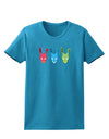 Scary Bunny Tri-color Womens Dark T-Shirt-TooLoud-Turquoise-X-Small-Davson Sales