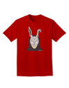 Scary Buny Face Watercolor Adult Dark T-Shirt-Mens T-Shirt-TooLoud-Red-Small-Davson Sales