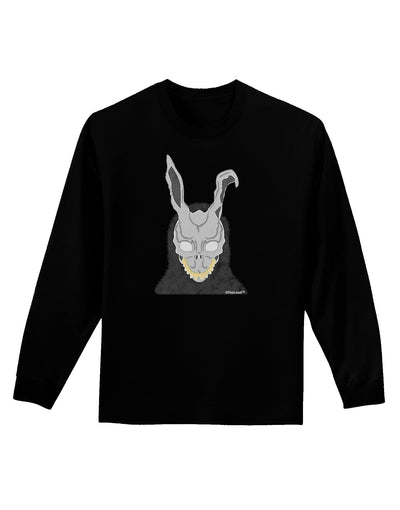 Scary Buny Face Watercolor Adult Long Sleeve Dark T-Shirt-TooLoud-Black-Small-Davson Sales