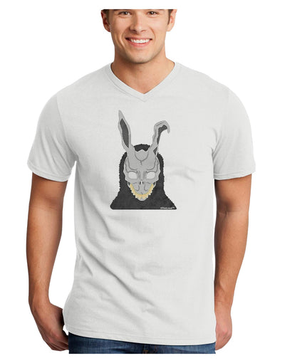 Scary Buny Face Watercolor Adult V-Neck T-shirt-Mens V-Neck T-Shirt-TooLoud-White-Small-Davson Sales