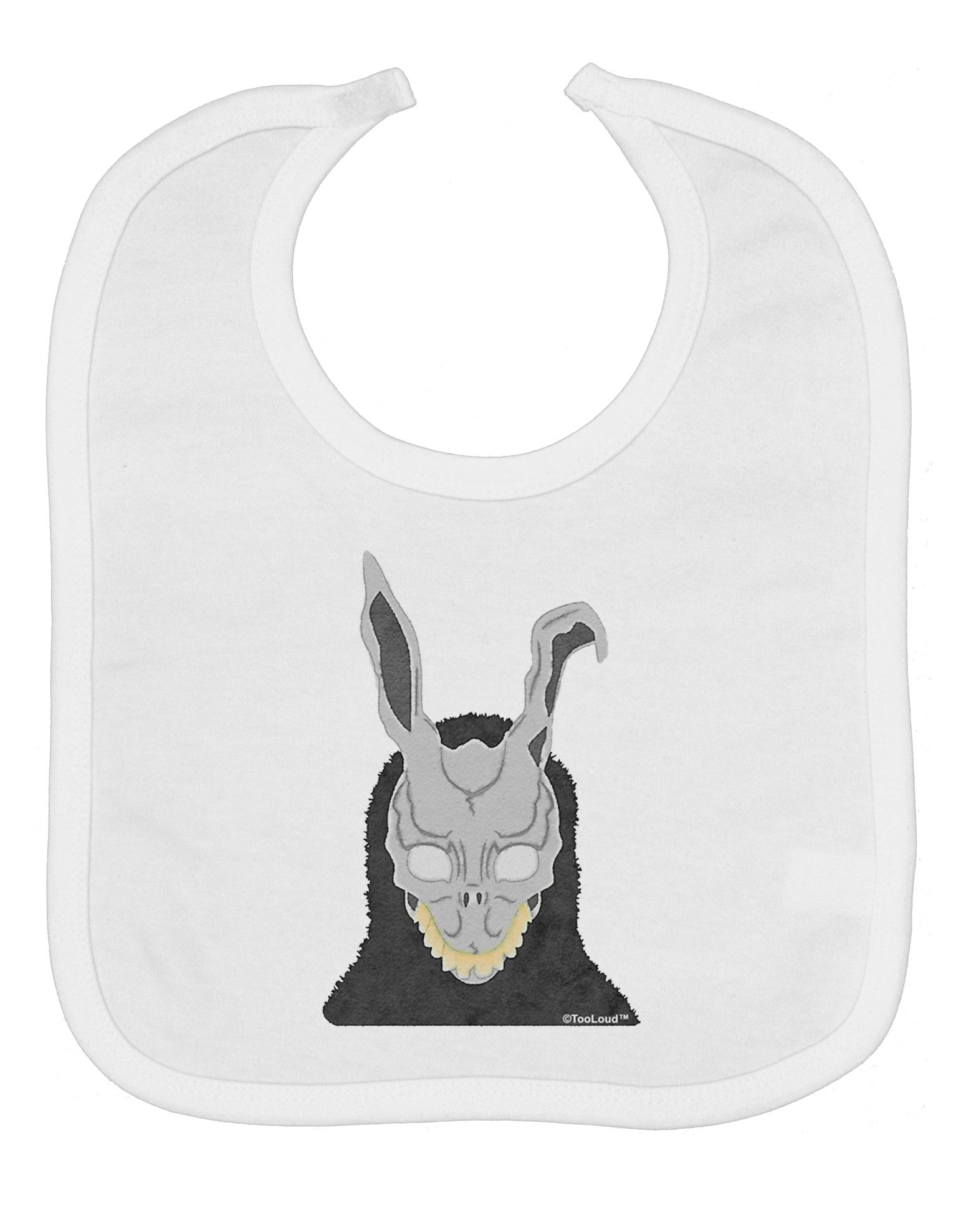 Scary Buny Face Watercolor Baby Bib