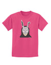 Scary Buny Face Watercolor Childrens Dark T-Shirt-Childrens T-Shirt-TooLoud-Sangria-X-Small-Davson Sales