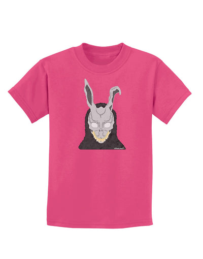 Scary Buny Face Watercolor Childrens Dark T-Shirt-Childrens T-Shirt-TooLoud-Sangria-X-Small-Davson Sales