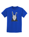 Scary Buny Face Watercolor Childrens Dark T-Shirt-Childrens T-Shirt-TooLoud-Royal-Blue-X-Small-Davson Sales