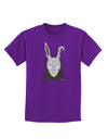 Scary Buny Face Watercolor Childrens Dark T-Shirt-Childrens T-Shirt-TooLoud-Purple-X-Small-Davson Sales