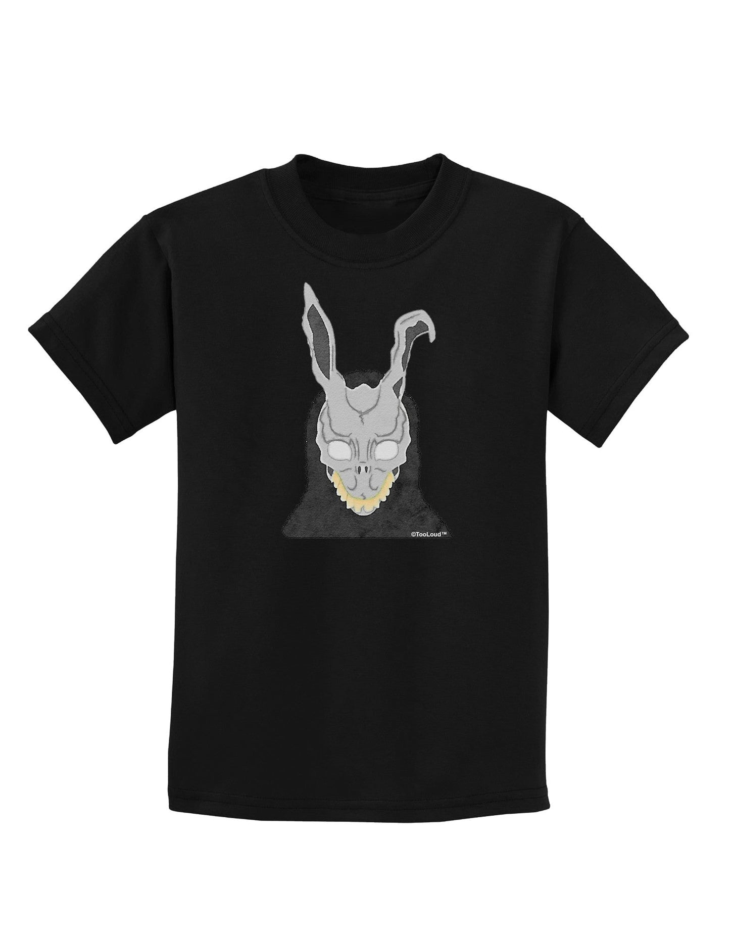 Scary Buny Face Watercolor Childrens Dark T-Shirt-Childrens T-Shirt-TooLoud-Black-X-Small-Davson Sales