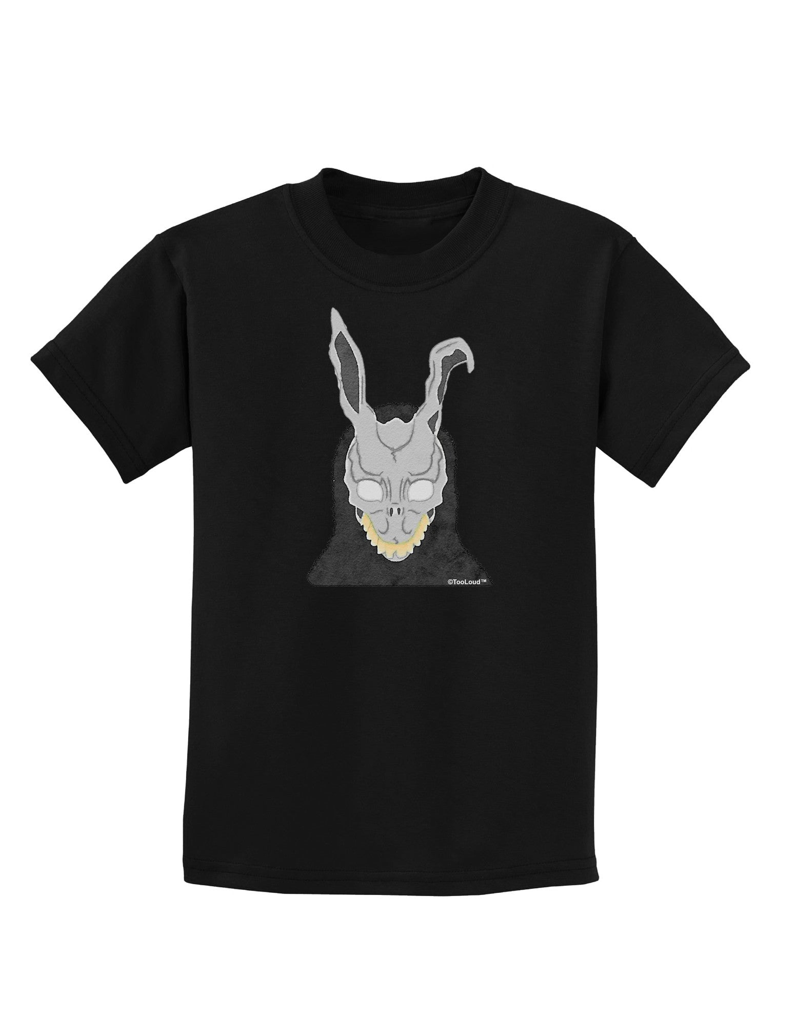 Scary Buny Face Watercolor Childrens Dark T-Shirt-Childrens T-Shirt-TooLoud-Black-X-Small-Davson Sales