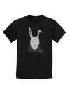 Scary Buny Face Watercolor Childrens Dark T-Shirt-Childrens T-Shirt-TooLoud-Black-X-Small-Davson Sales