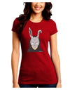Scary Buny Face Watercolor Juniors Crew Dark T-Shirt-T-Shirts Juniors Tops-TooLoud-Red-Juniors Fitted Small-Davson Sales