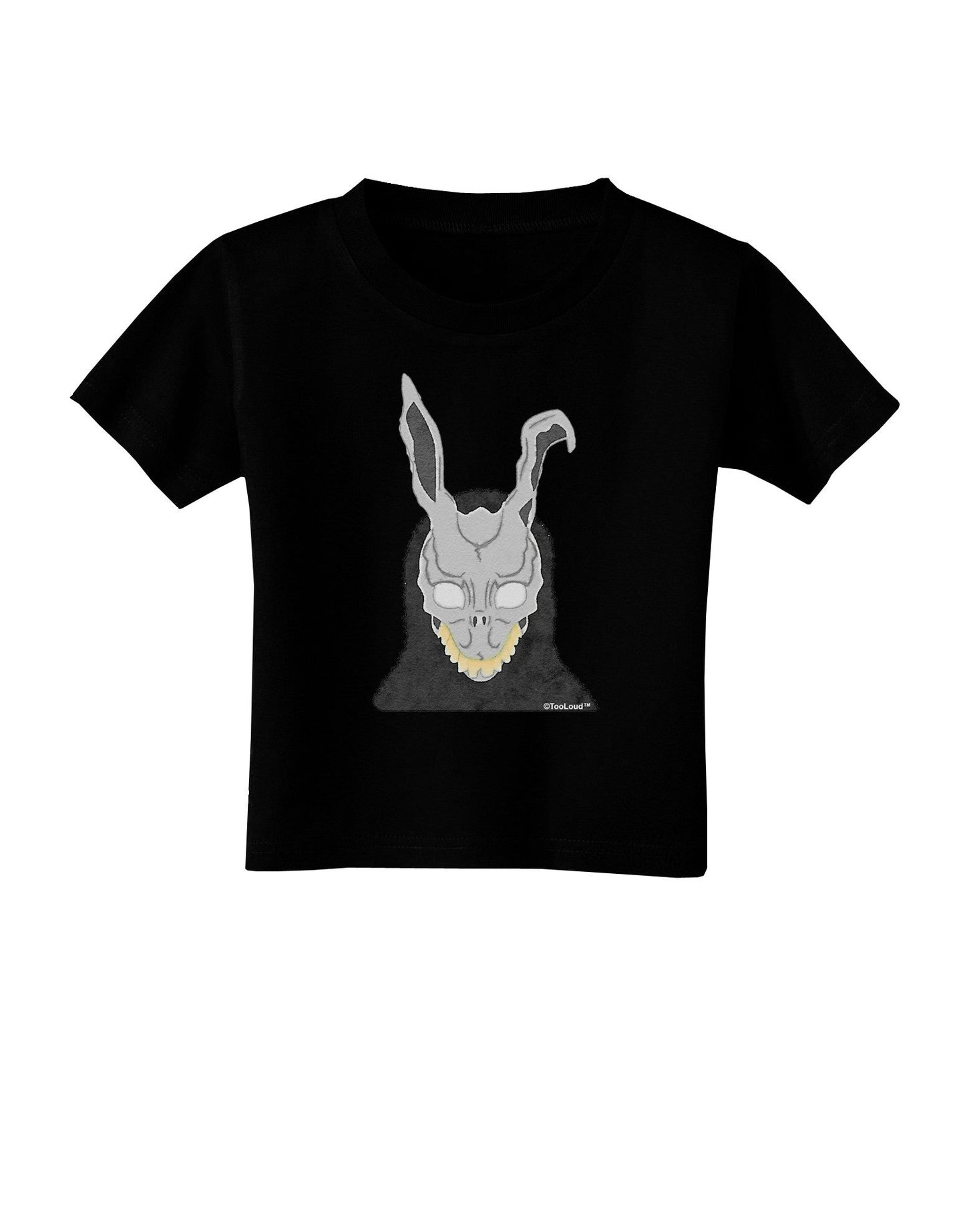 Scary Buny Face Watercolor Toddler T-Shirt Dark-Toddler T-Shirt-TooLoud-Black-2T-Davson Sales