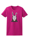 Scary Buny Face Watercolor Womens Dark T-Shirt-TooLoud-Hot-Pink-Small-Davson Sales