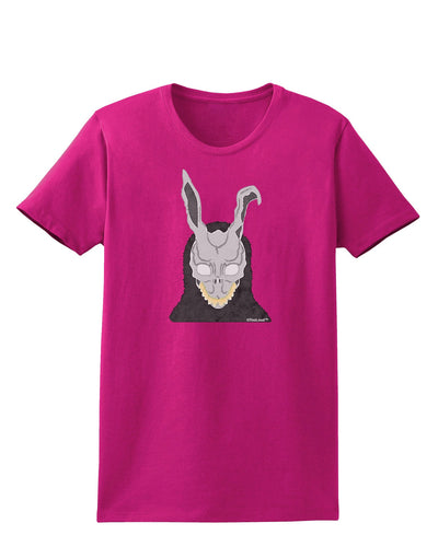 Scary Buny Face Watercolor Womens Dark T-Shirt-TooLoud-Hot-Pink-Small-Davson Sales