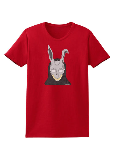 Scary Buny Face Watercolor Womens Dark T-Shirt-TooLoud-Red-X-Small-Davson Sales
