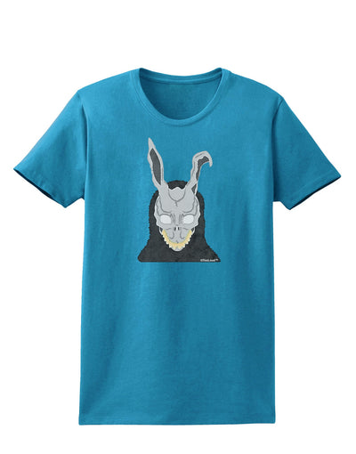 Scary Buny Face Watercolor Womens Dark T-Shirt-TooLoud-Turquoise-X-Small-Davson Sales