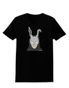 Scary Buny Face Watercolor Womens Dark T-Shirt-TooLoud-Black-X-Small-Davson Sales