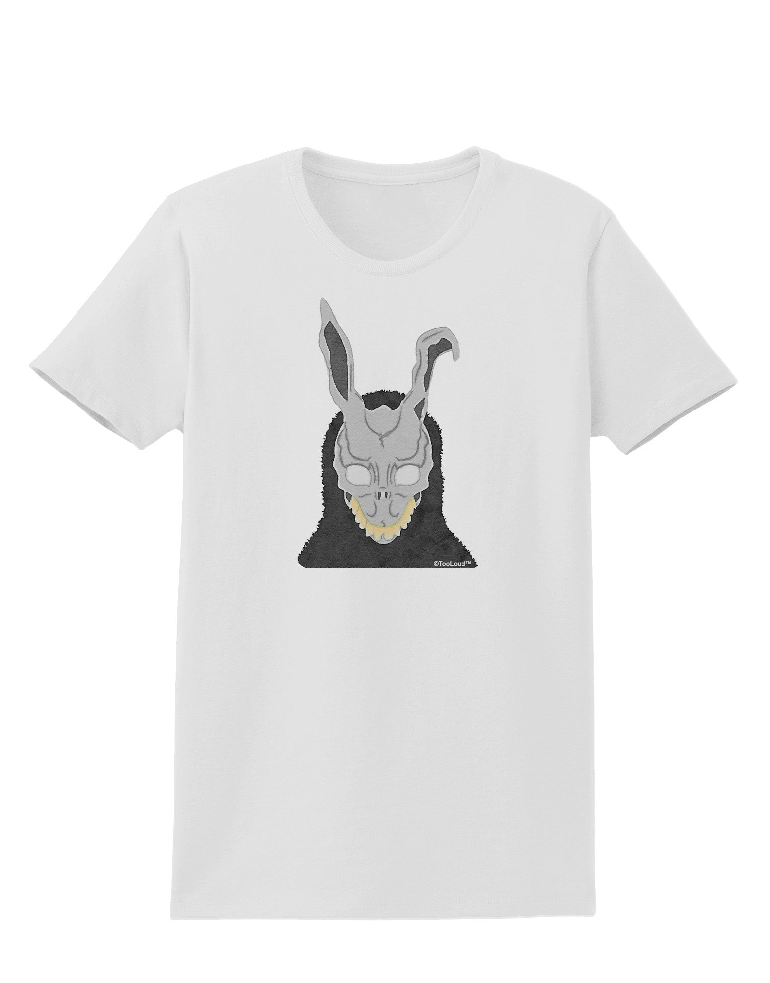 Scary Buny Face Watercolor Womens T-Shirt-Womens T-Shirt-TooLoud-White-X-Small-Davson Sales