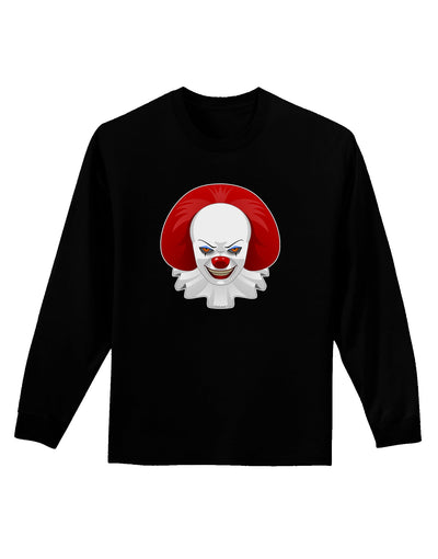 Scary Clown Face B - Halloween Adult Long Sleeve Dark T-Shirt-TooLoud-Black-Small-Davson Sales