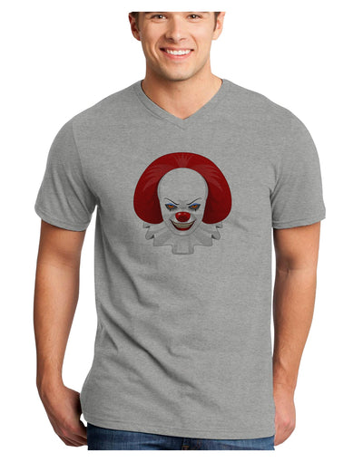 Scary Clown Face B - Halloween Adult V-Neck T-shirt-Mens V-Neck T-Shirt-TooLoud-HeatherGray-Small-Davson Sales