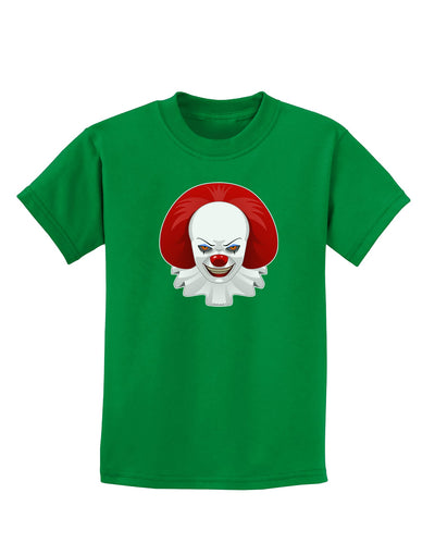 Scary Clown Face B - Halloween Childrens Dark T-Shirt-Childrens T-Shirt-TooLoud-Kelly-Green-X-Small-Davson Sales