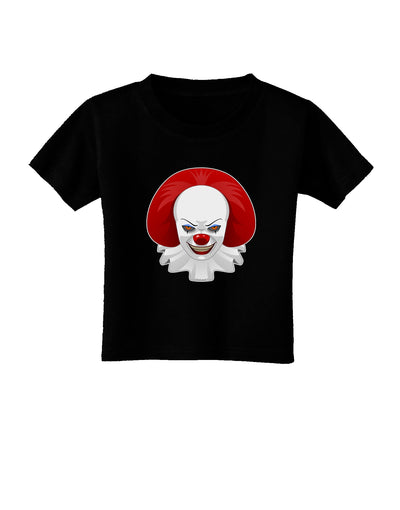 Scary Clown Face B - Halloween Toddler T-Shirt Dark-Toddler T-Shirt-TooLoud-Black-2T-Davson Sales
