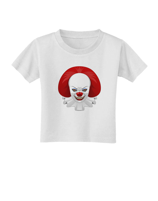 Scary Clown Face B - Halloween Toddler T-Shirt-Toddler T-Shirt-TooLoud-White-2T-Davson Sales