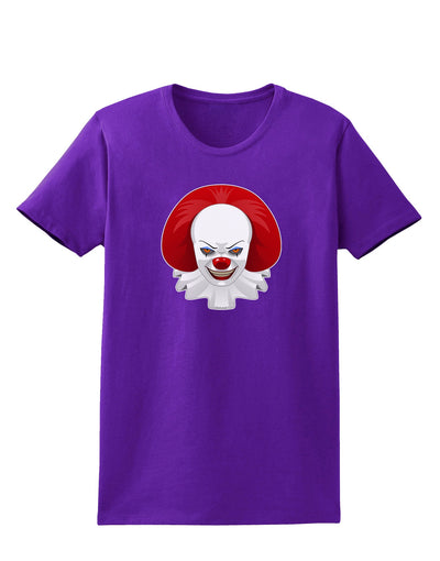 Scary Clown Face B - Halloween Womens Dark T-Shirt-Womens T-Shirt-TooLoud-Purple-X-Small-Davson Sales