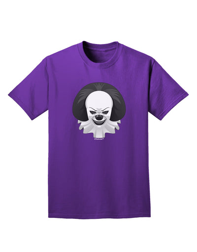 Scary Clown Grayscale Adult Dark T-Shirt-Mens T-Shirt-TooLoud-Purple-Small-Davson Sales